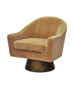 Worlds Away Dominic Chair Camel Velvet