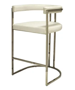 Clayton Gray Home Sales 9 Worlds Away Donovan Bar Stool White Vinyl And Nickel