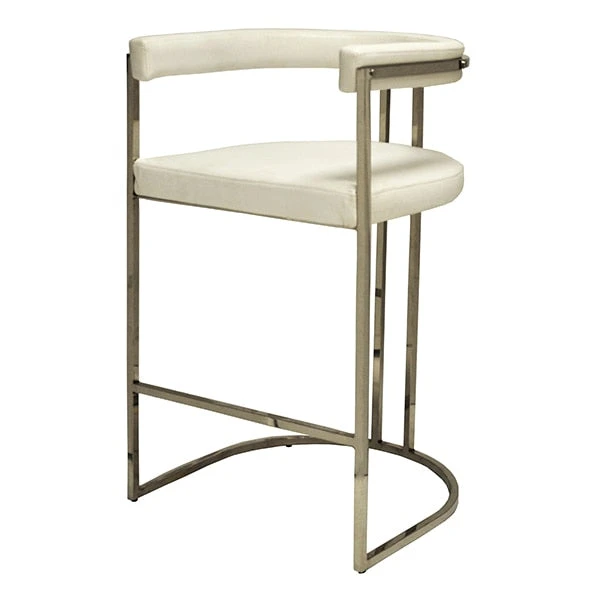 Worlds Away Donovan Bar Stool White Vinyl And Nickel 1 Worlds Away Donovan Bar Stool White Vinyl And Nickel