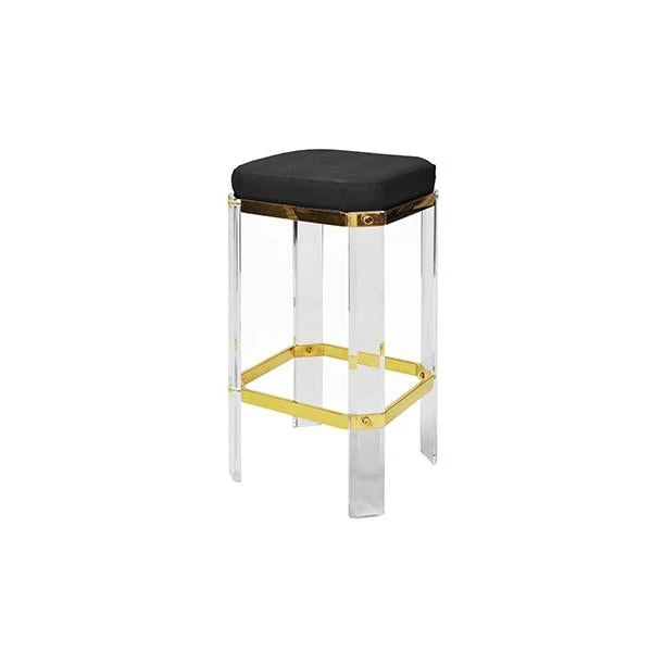 Worlds Away Dorsey Counter Stool Brass And Black Shagreen 1 Worlds Away Dorsey Counter Stool Brass And Black Shagreen