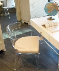 Worlds Away Duke Chair Faux Shagreen Beige New Arrivals