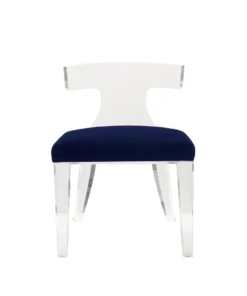 Worlds Away New Arrivals Duke Chair Navy Velvet