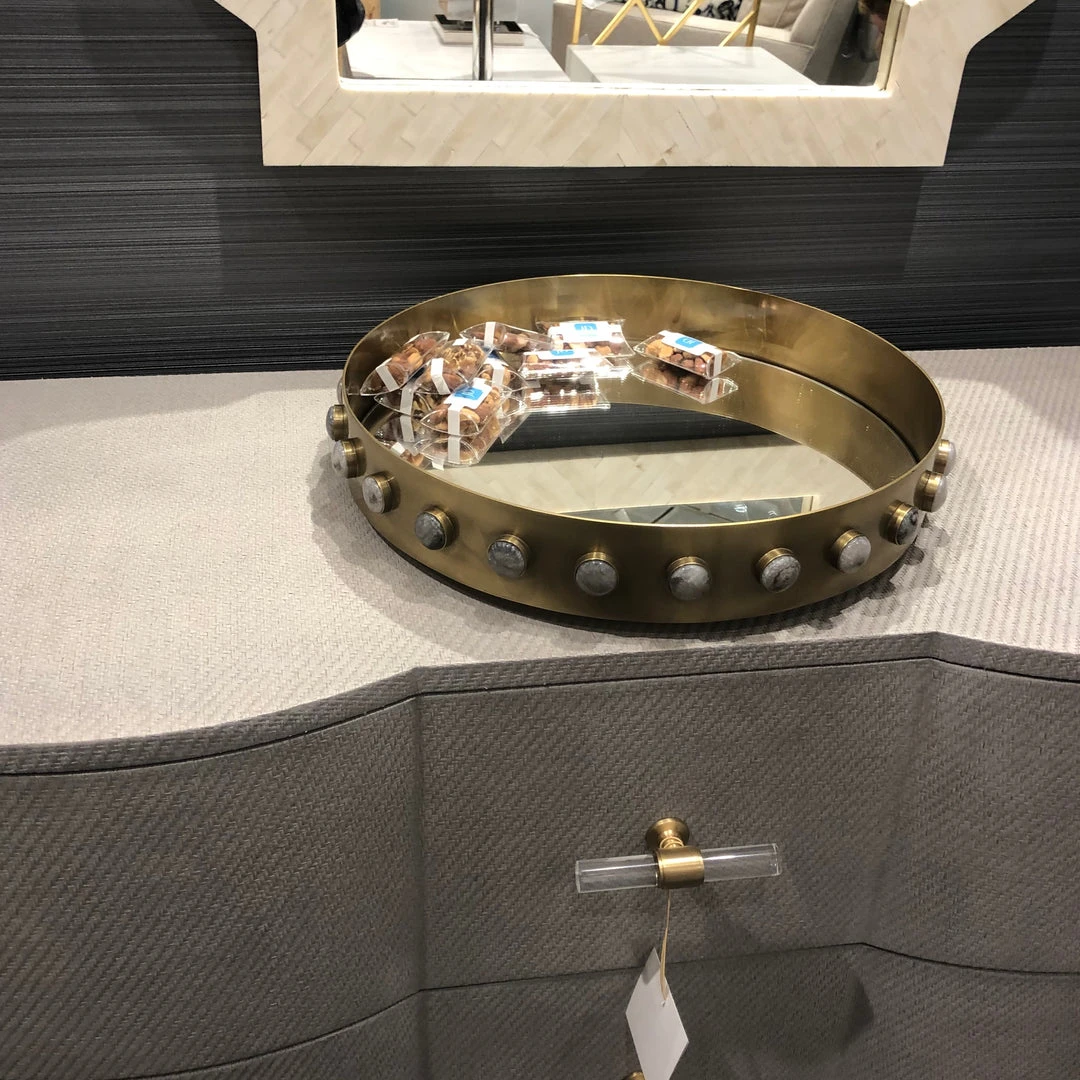 Worlds Away Edwin Round Brass Tray 2 Worlds Away Edwin Round Brass Tray