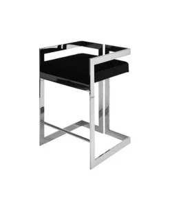 Worlds Away Emmett Counter Stool Nickel And Black Velvet