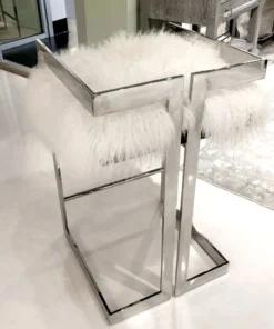 Worlds Away New Arrivals Emmett Counter Stool Nickel And White Mongolian Fur 8 Worlds Away New Arrivals Emmett Counter Stool Nickel And White Mongolian Fur
