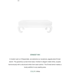 Worlds Away New Arrivals Ernest Bench White