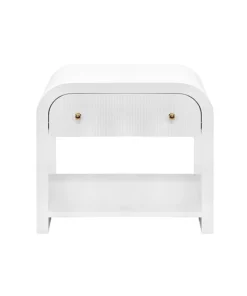Worlds Away New Arrivals Esther Side Table White Lacquer