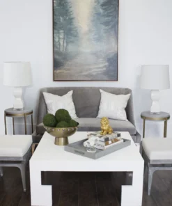 Worlds Away Fergie Stool Grey Cerused Oak