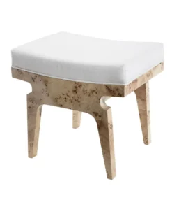 Worlds Away Fergie Stool Burl Wood