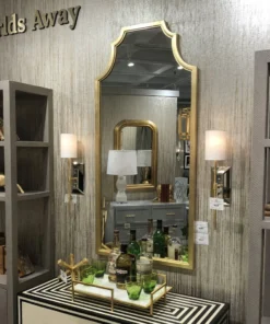 Worlds Away Finley Floor Mirror Gold Leaf New Arrivals