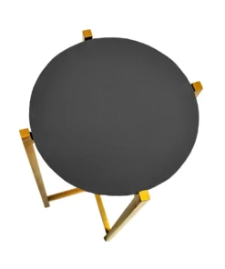 Worlds Away Fitz Cigar Table Antique Brass And Black Faux Shagreen