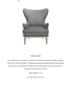 Worlds Away Frisco Wing Chair Gray New Arrivals 19 Worlds Away Frisco Wing Chair Gray New Arrivals
