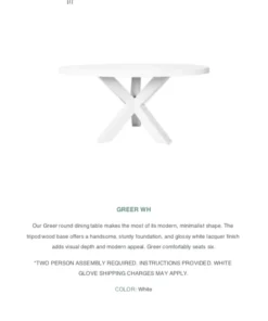 Worlds Away Greer Dining Table White Lacquer