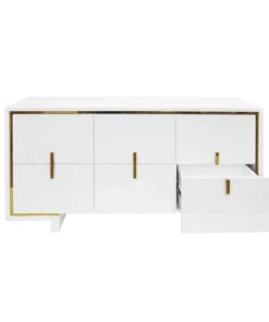 Worlds Away New Arrivals Holden Six Drawer Chest White