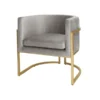 Worlds Away New Arrivals Jenna Chair Gold Leaf And Grey Velvet