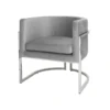 Worlds Away Jenna Chair Nickel And Grey Velvet