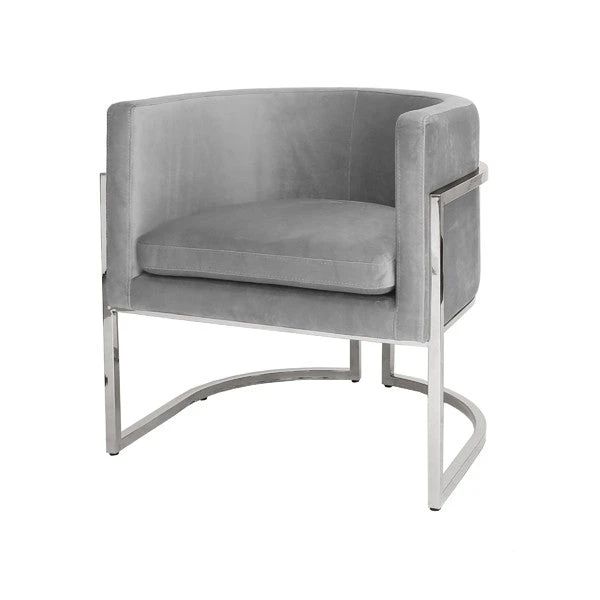 Worlds Away Jenna Chair Nickel And Grey Velvet 1 Worlds Away Jenna Chair Nickel And Grey Velvet