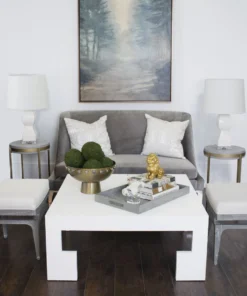 Worlds Away New Arrivals Kaplan Coffee Table White Linen