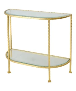 Worlds Away New Arrivals Louie Side Table Gold Leaf