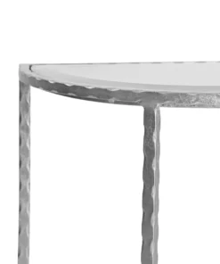 Worlds Away New Arrivals Louie Side Table Silver Leaf