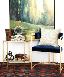 Worlds Away New Arrivals Louie Side Table Gold Leaf