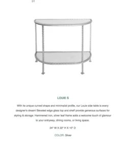 Worlds Away New Arrivals Louie Side Table Silver Leaf