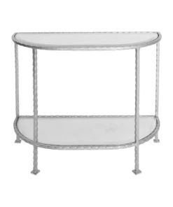 Worlds Away New Arrivals Louie Side Table Silver Leaf