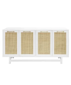 Worlds Away Macon 4 Door Cabinet White Lacquer New Arrivals