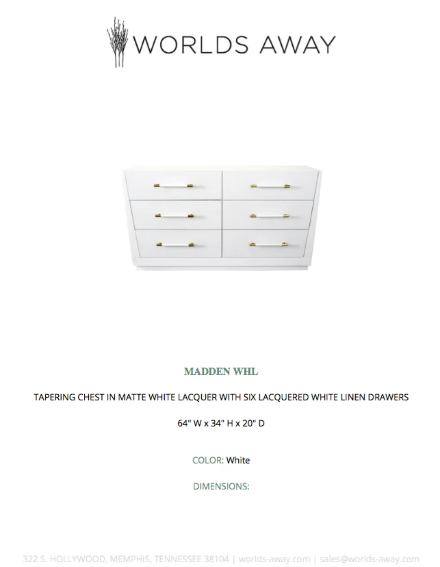 Worlds Away New Arrivals Madden Chest White 6 Worlds Away New Arrivals Madden Chest White