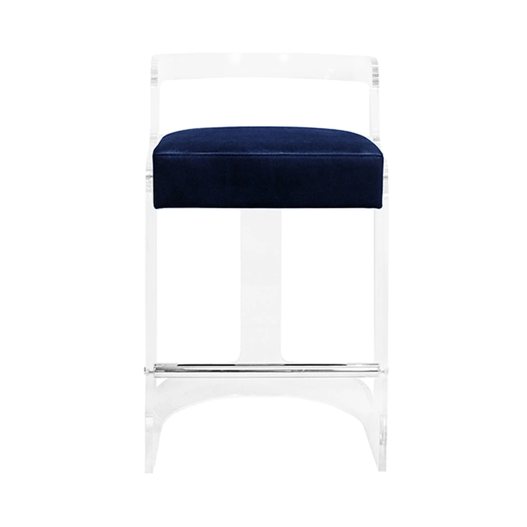 Worlds Away New Arrivals Malone Counter Stool Navy Velvet 2 Worlds Away New Arrivals Malone Counter Stool Navy Velvet