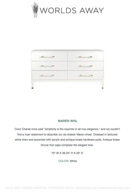 Worlds Away Maren Chest White Linen 3 Worlds Away Maren Chest White Linen