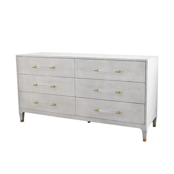 Worlds Away New Arrivals Maren Chest Dove Gray Faux Shagreen 3 Worlds Away New Arrivals Maren Chest Dove Gray Faux Shagreen