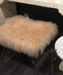 Worlds Away Marlowe Stool Fur New Arrivals