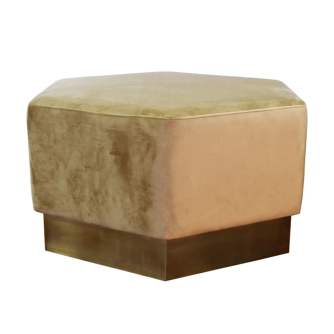 Worlds Away Myra Ottoman Brushed Brass Camel Velvet 1 Worlds Away Myra Ottoman Brushed Brass Camel Velvet