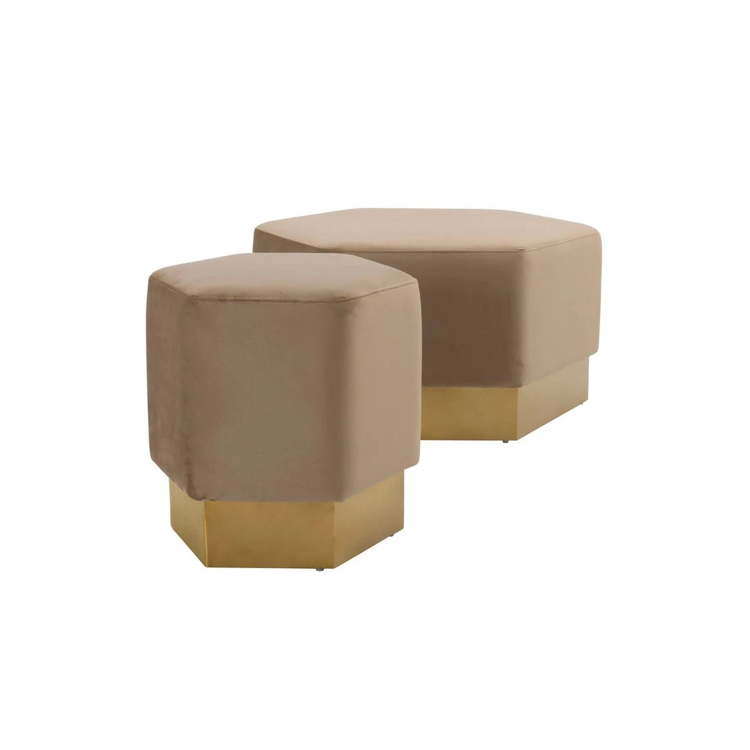 Worlds Away Asher Stool Brushed Brass Camel Velvet New Arrivals 2 Worlds Away Asher Stool Brushed Brass Camel Velvet New Arrivals