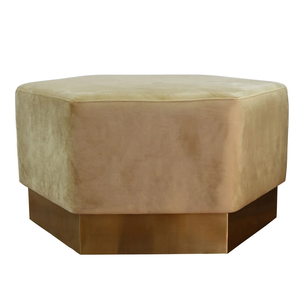 Worlds Away Myra Ottoman Brushed Brass Camel Velvet 4 Worlds Away Myra Ottoman Brushed Brass Camel Velvet