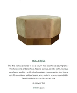 Worlds Away Myra Ottoman Brushed Brass Camel Velvet 9 Worlds Away Myra Ottoman Brushed Brass Camel Velvet