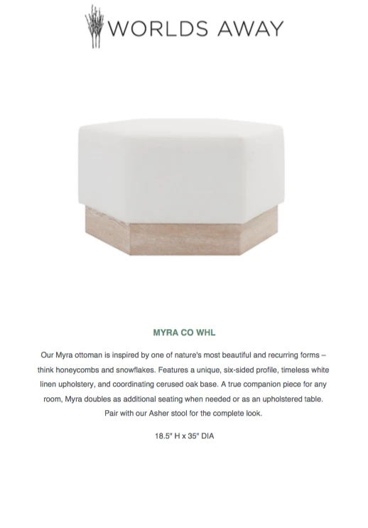 Worlds Away New Arrivals Myra Ottoman Cerused Oak White Linen 7 Worlds Away New Arrivals Myra Ottoman Cerused Oak White Linen