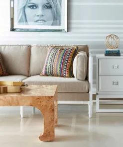 Worlds Away New Arrivals Nicola Coffee Table Burl Wood