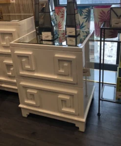 Worlds Away Pagoda Nightstand White