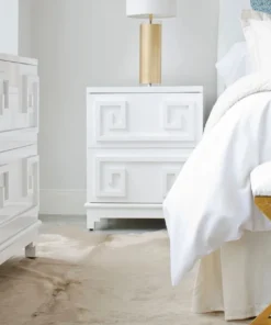 Worlds Away Pagoda Nightstand White