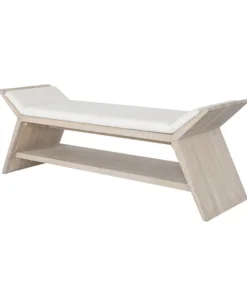 Worlds Away New Arrivals Peria Bench Cerused Oak