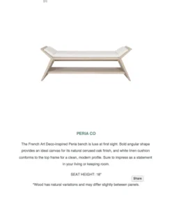 Worlds Away New Arrivals Peria Bench Cerused Oak 9 Worlds Away New Arrivals Peria Bench Cerused Oak