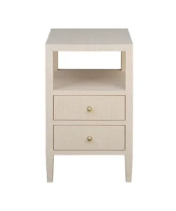 Worlds Away Roscoe Side Table Natural Grasscloth New Arrivals