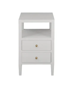 Worlds Away Roscoe Side Table White Linen New Arrivals