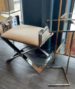 Worlds Away Sable Stool Nickel