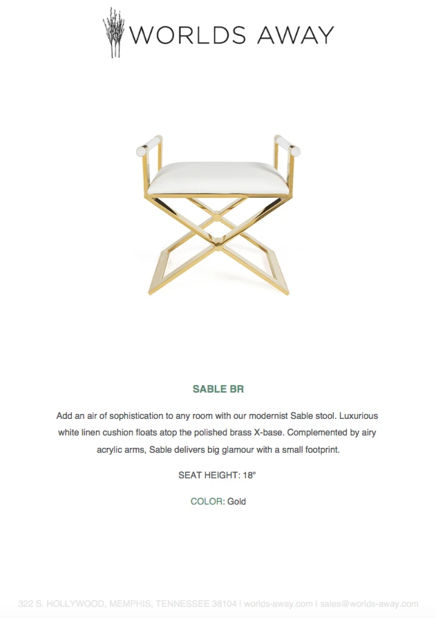 Worlds Away Sable Stool Brass New Arrivals 7 Worlds Away Sable Stool Brass New Arrivals