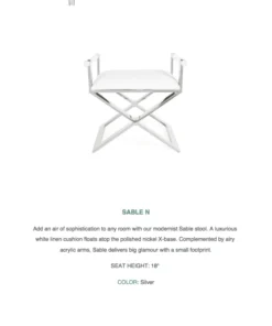 Worlds Away Sable Stool Nickel 9 Worlds Away Sable Stool Nickel