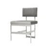 Worlds Away New Arrivals Shaw Chair Nickel And Grey Velvet
