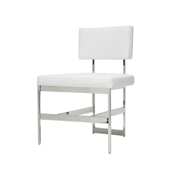 Worlds Away Shaw Chair Nickel And White Vinyl 1 Worlds Away Shaw Chair Nickel And White Vinyl